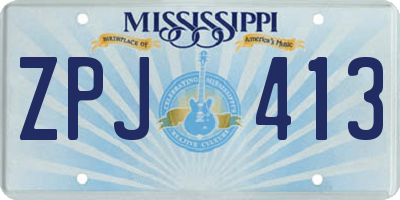 MS license plate ZPJ413