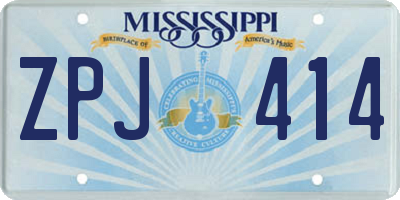 MS license plate ZPJ414