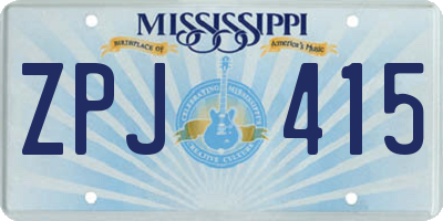 MS license plate ZPJ415