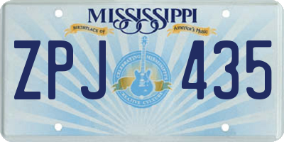 MS license plate ZPJ435