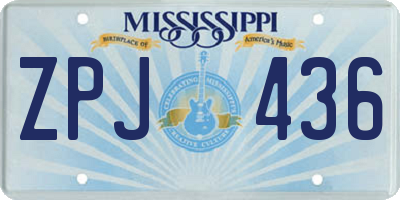 MS license plate ZPJ436