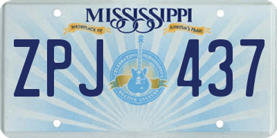 MS license plate ZPJ437
