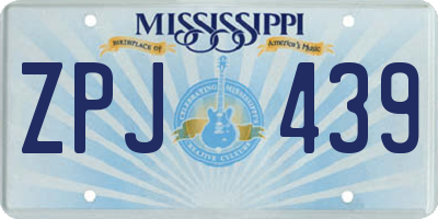 MS license plate ZPJ439