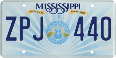 MS license plate ZPJ440