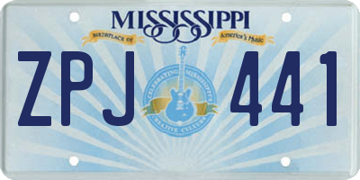 MS license plate ZPJ441