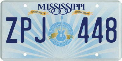 MS license plate ZPJ448