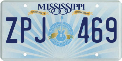 MS license plate ZPJ469