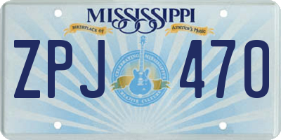 MS license plate ZPJ470