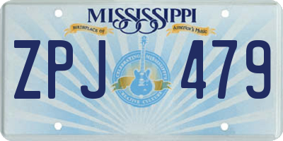 MS license plate ZPJ479