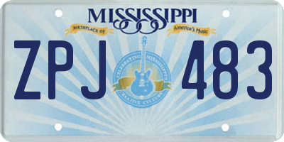 MS license plate ZPJ483