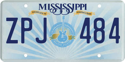 MS license plate ZPJ484