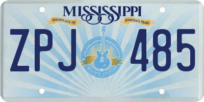 MS license plate ZPJ485