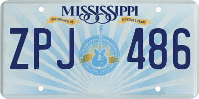 MS license plate ZPJ486