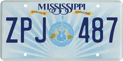 MS license plate ZPJ487