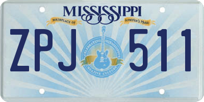 MS license plate ZPJ511