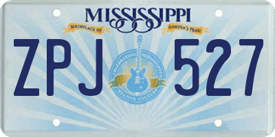 MS license plate ZPJ527