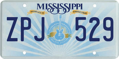 MS license plate ZPJ529