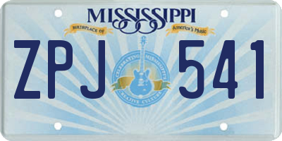 MS license plate ZPJ541
