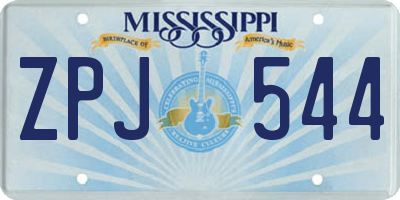 MS license plate ZPJ544