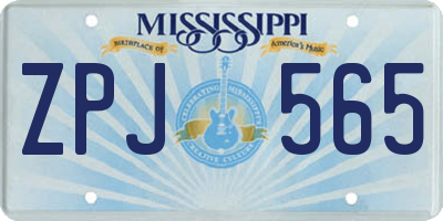 MS license plate ZPJ565