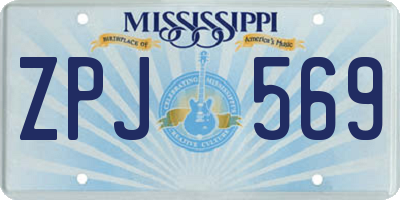 MS license plate ZPJ569