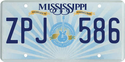 MS license plate ZPJ586