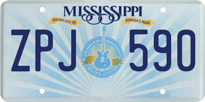 MS license plate ZPJ590
