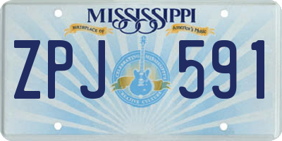 MS license plate ZPJ591