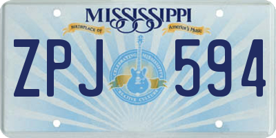 MS license plate ZPJ594