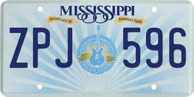 MS license plate ZPJ596