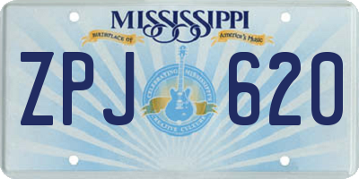 MS license plate ZPJ620