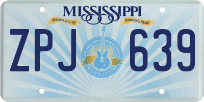 MS license plate ZPJ639