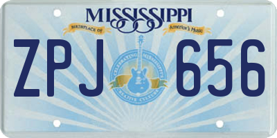 MS license plate ZPJ656