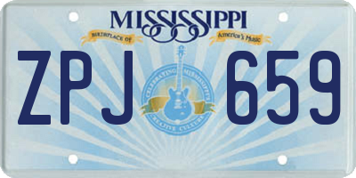 MS license plate ZPJ659