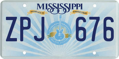 MS license plate ZPJ676