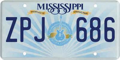 MS license plate ZPJ686