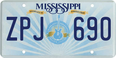 MS license plate ZPJ690