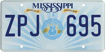MS license plate ZPJ695