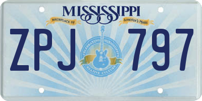 MS license plate ZPJ797