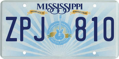 MS license plate ZPJ810