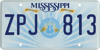 MS license plate ZPJ813