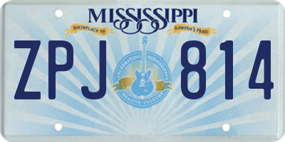 MS license plate ZPJ814