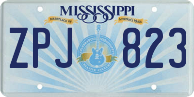 MS license plate ZPJ823