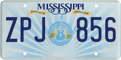 MS license plate ZPJ856