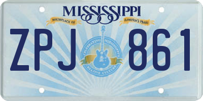MS license plate ZPJ861