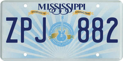 MS license plate ZPJ882
