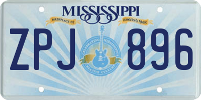 MS license plate ZPJ896