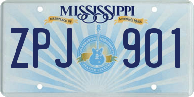 MS license plate ZPJ901