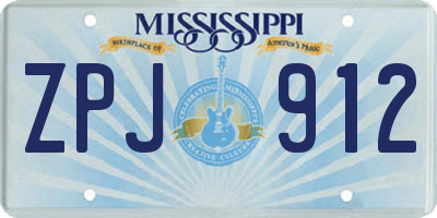 MS license plate ZPJ912