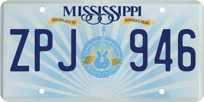 MS license plate ZPJ946
